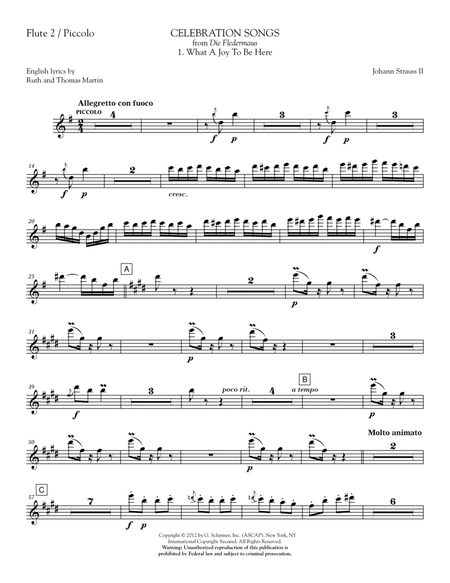 Celebration Songs (from Die Fledermaus) - Flute 2 (Piccolo)