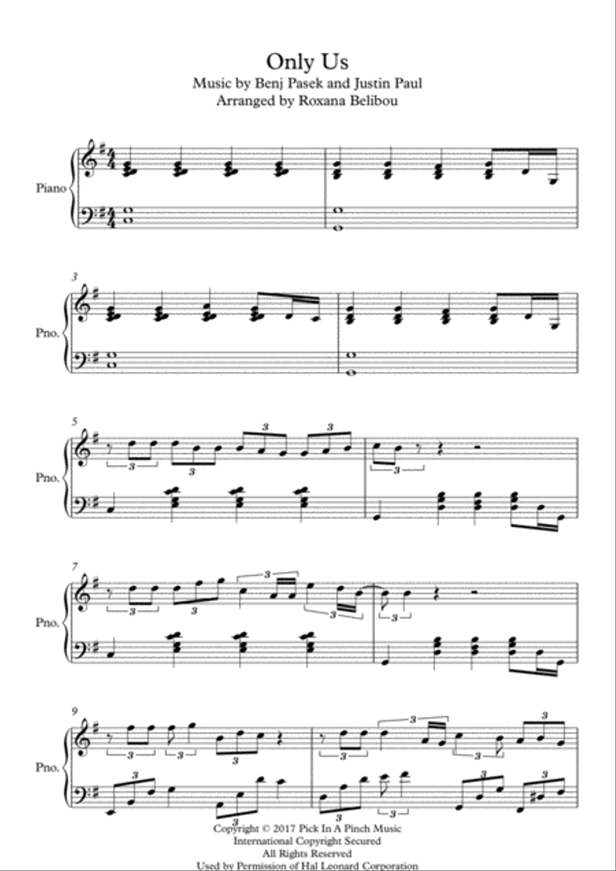 Only Us Only Us Piano Solo scores gallery preview page 1