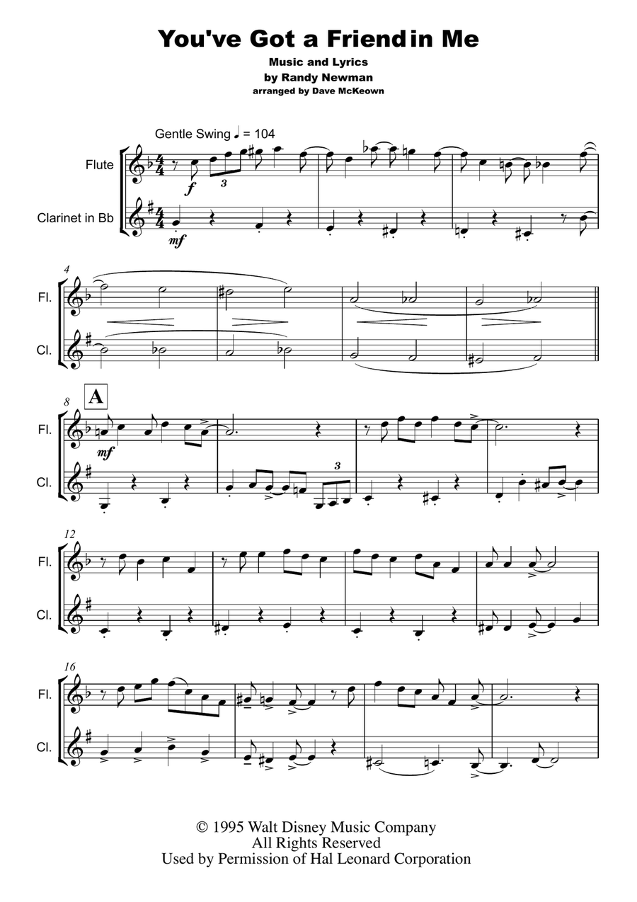 You've Got A Friend In Me Woodwind Duet scores gallery preview page 2
