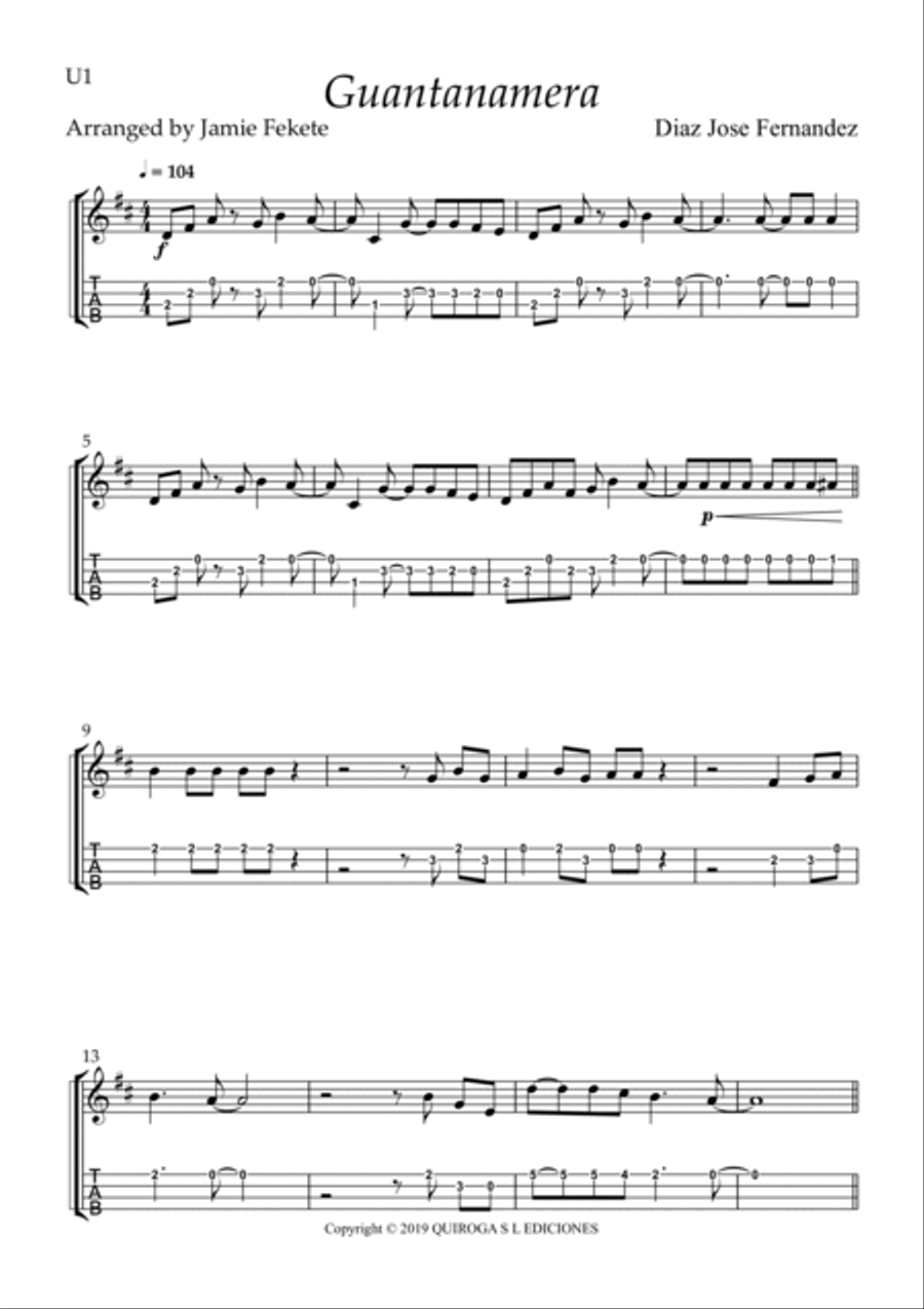 Guajira Guatanamera Ukulele scores gallery preview page 6