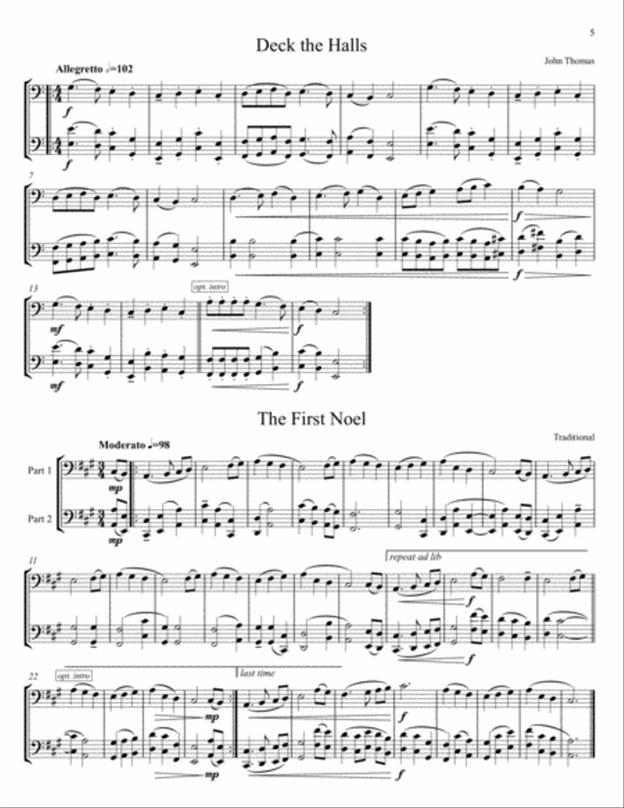 Twenty-One Christmas Carols for Cello Duet String Duet scores gallery preview page 5