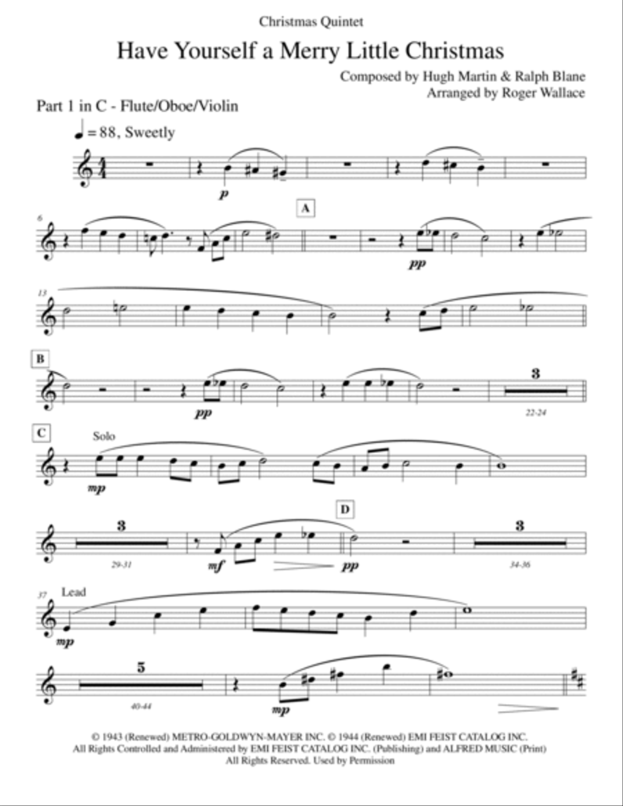 Have Yourself A Merry Little Christmas from MEET ME IN ST. LOUIS Brass Quintet scores gallery preview page 5