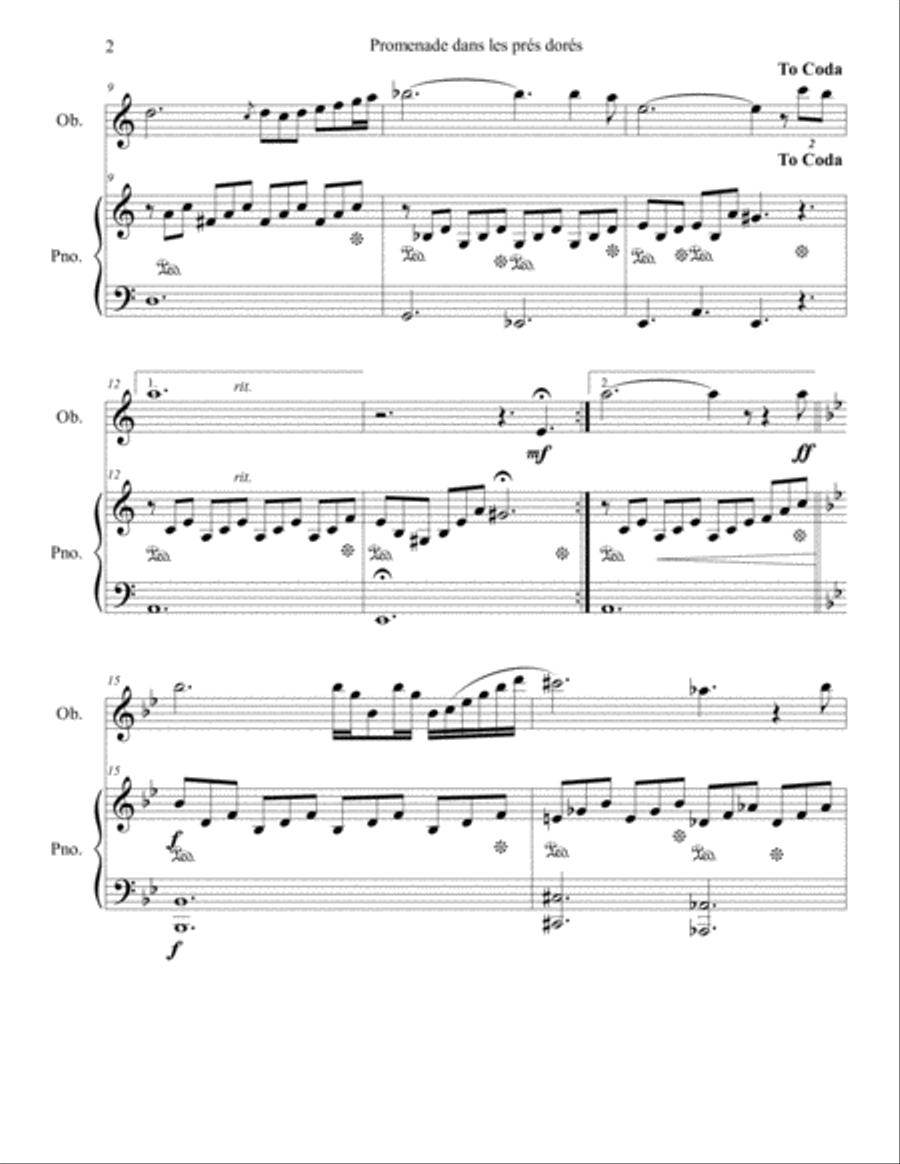 Promenade Dans Les Prés Dorés Piano scores gallery preview page 2