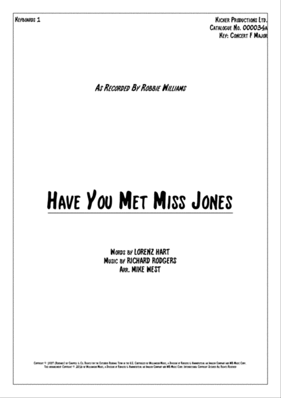 Have You Met Miss Jones? Small Ensemble scores gallery preview page 1