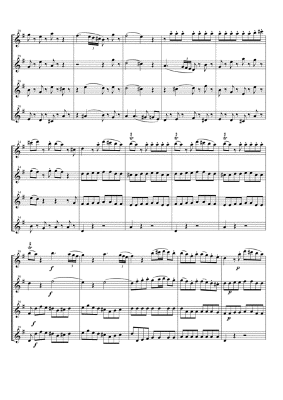 Eine Kleine Nachtmusik for Flute Quartet Flute Quartet scores gallery preview page 3