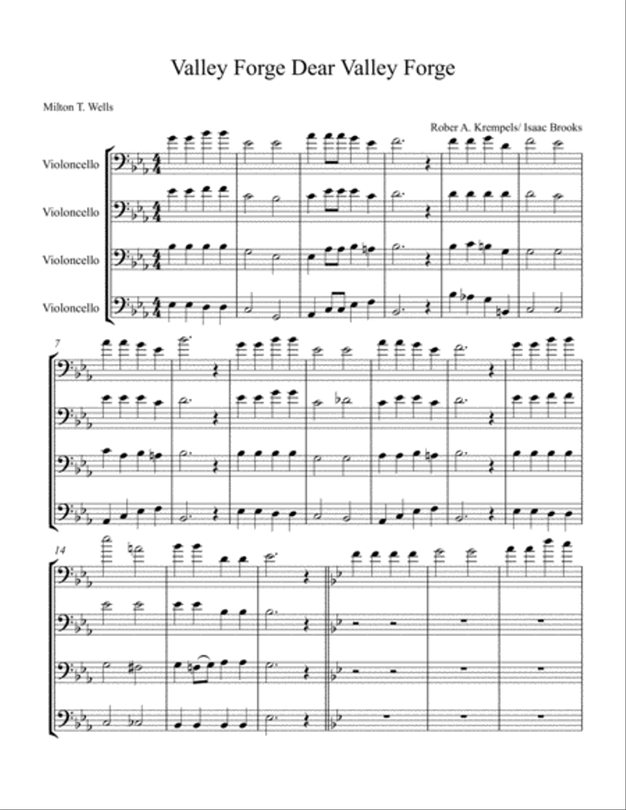 Valley Forge Dear Valley Forge 4-Part scores gallery preview page 1