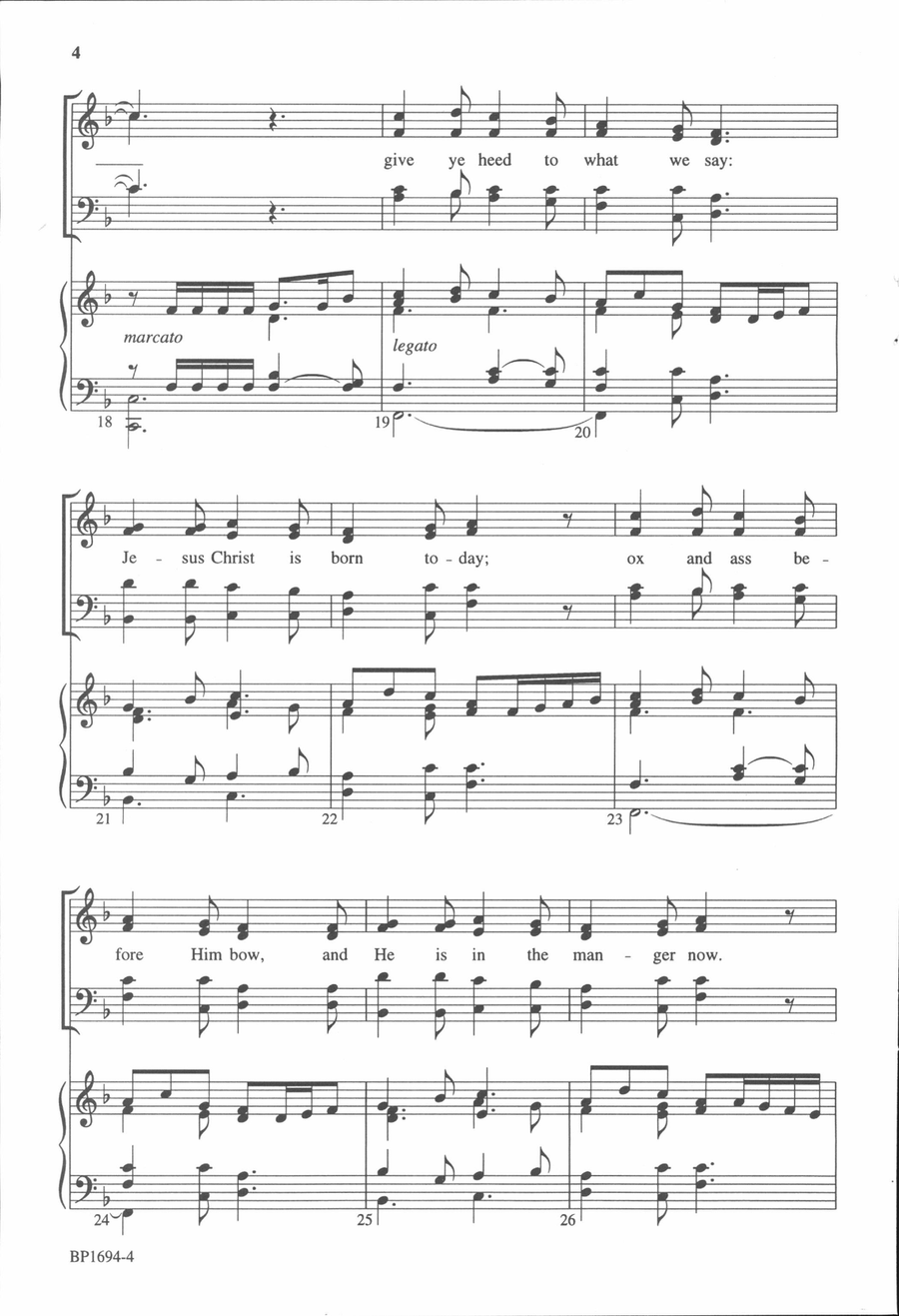 Gloria In Excelsis Deo 4-Part scores gallery preview page 4