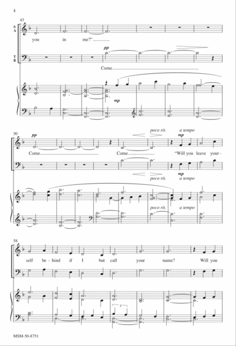 Will You Come and Follow Me 4-Part scores gallery preview page 4