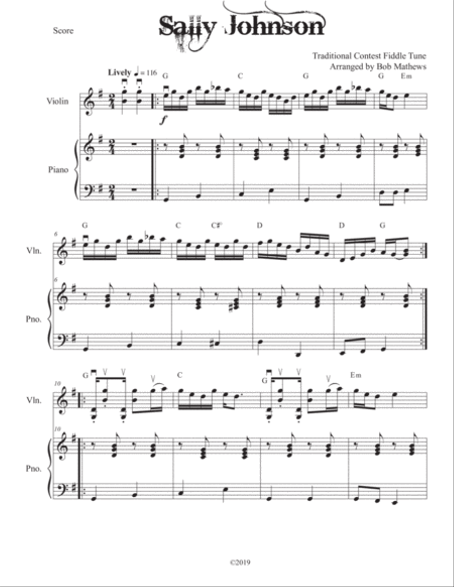 Sally Johnson Violin Solo scores gallery preview page 1