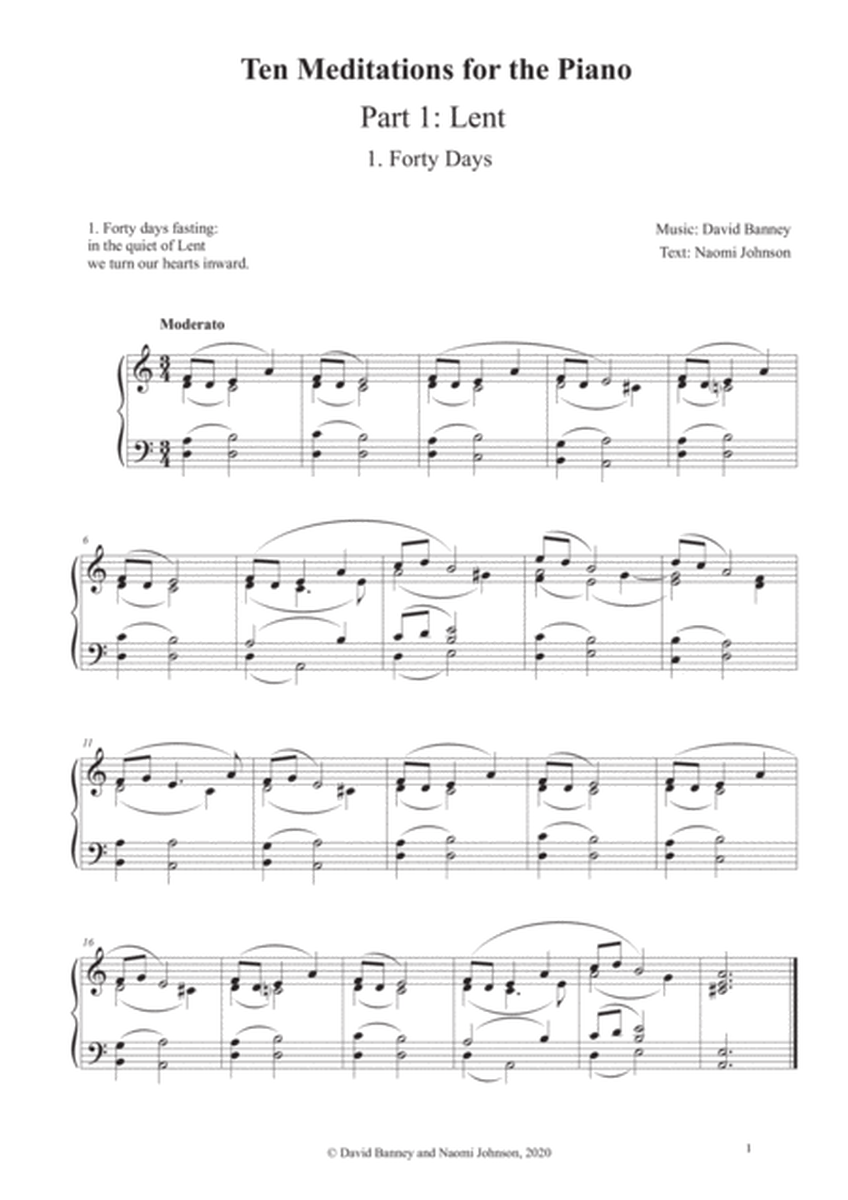 Ten Meditations for Lent and Easter (piano solo) image number null