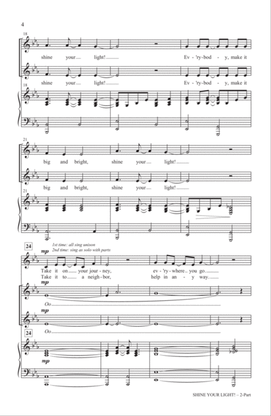 Shine Your Light! 2-Part scores gallery preview page 3