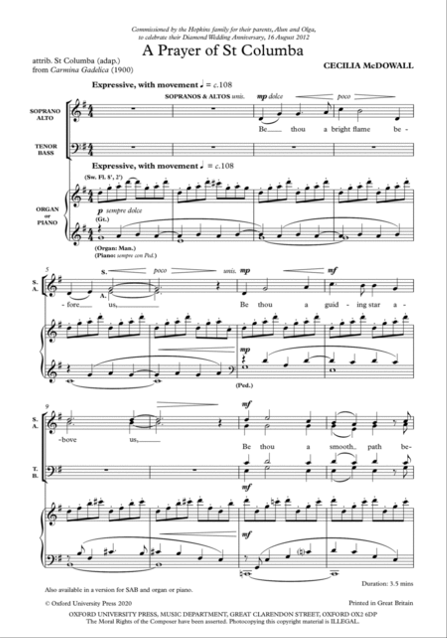 A Prayer of St Columba 4-Part scores gallery preview page 2