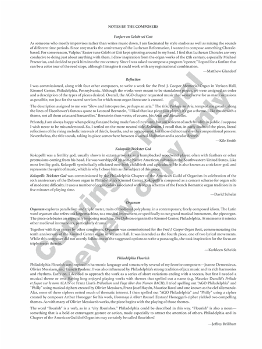 Fred J. Cooper Organ Book: Five Compositions for Organ Solo Organ Solo scores gallery preview page 17