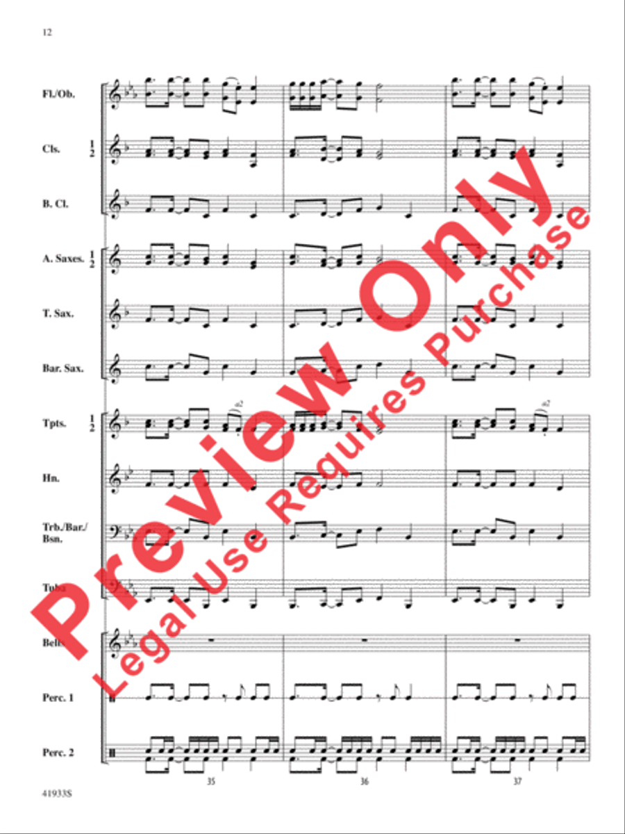 African Alleluia Concert Band scores gallery preview page 13