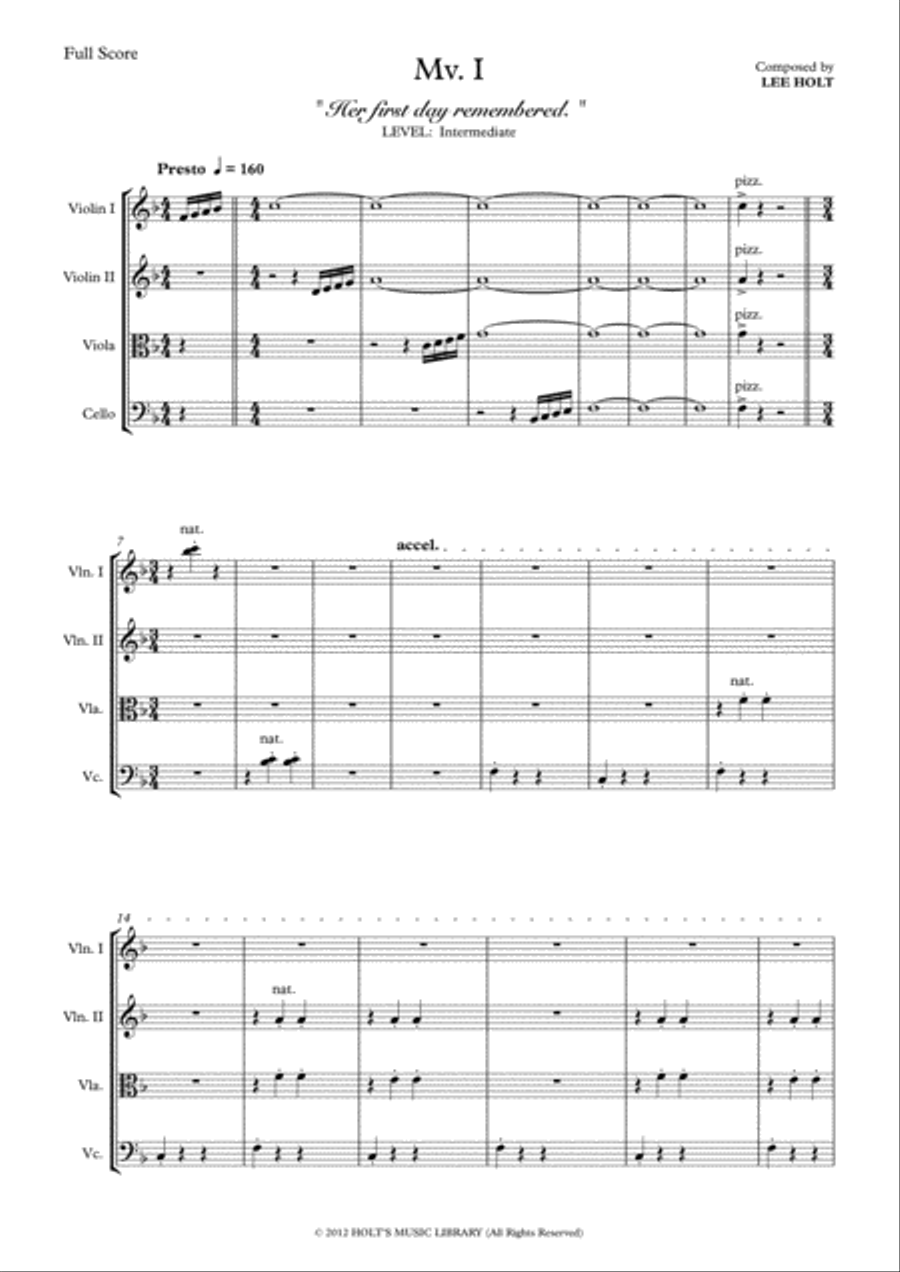 THE TRAM for String Quartet 'The Complete Journey' String Quartet scores gallery preview page 2