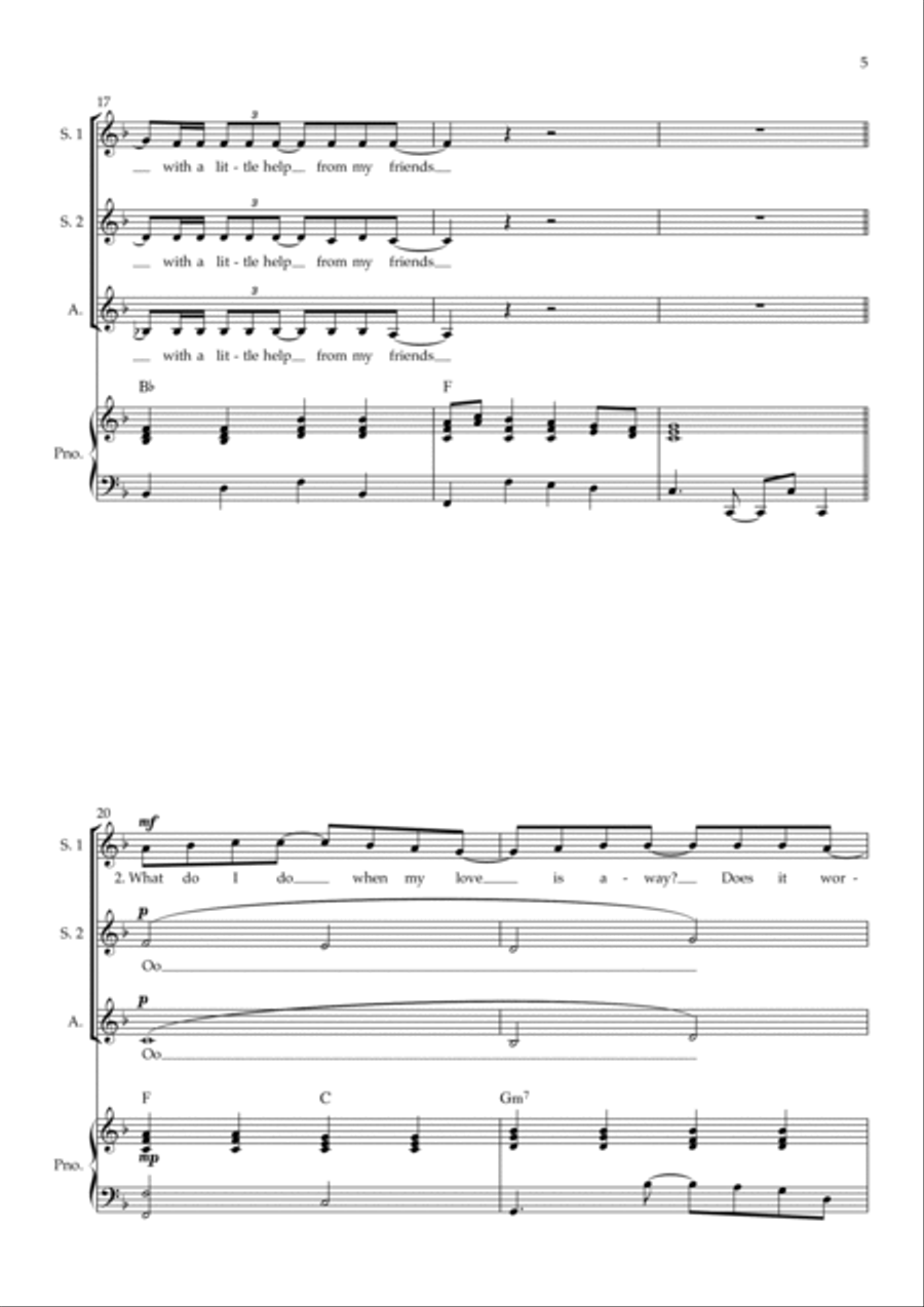 With A Little Help From My Friends SSA scores gallery preview page 5