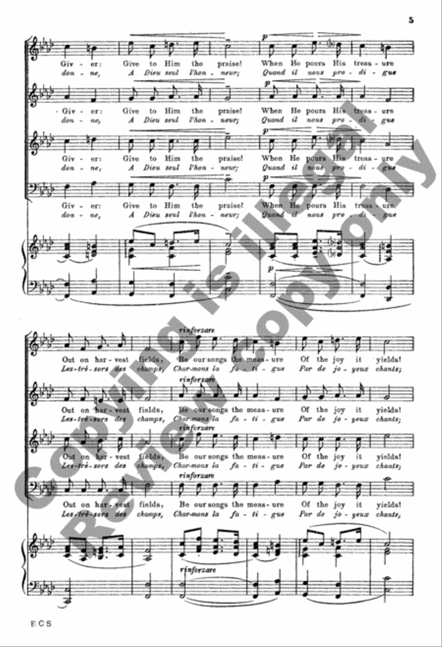 Ruth: Chorus of Harvesters (Tout ce que moissonne; All Fruits) 4-Part scores gallery preview page 5