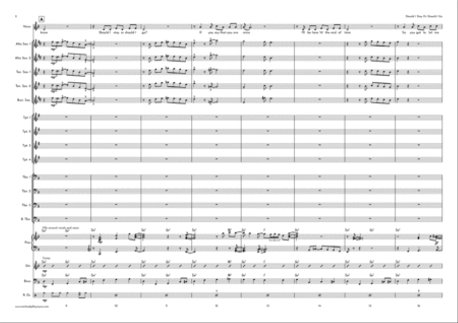 Should I Stay Or Should I Go Jazz Ensemble scores gallery preview page 3