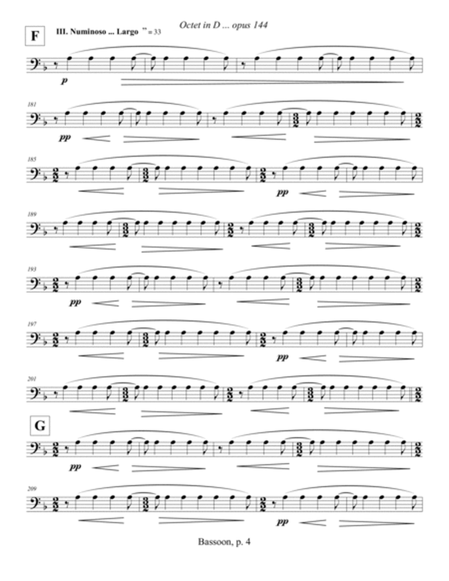 Octet in D, opus 144 (2012) bassoon part
