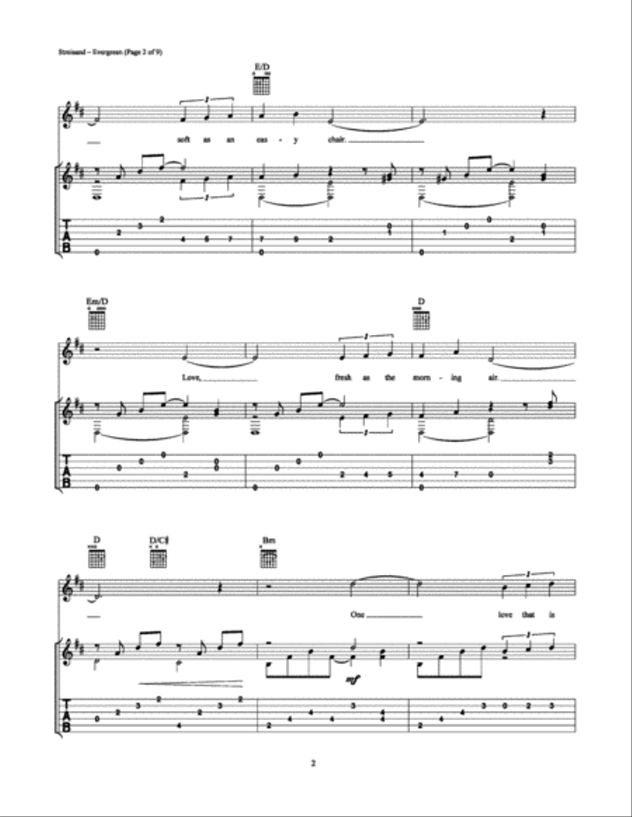 Evergreen Guitar Tablature scores gallery preview page 2