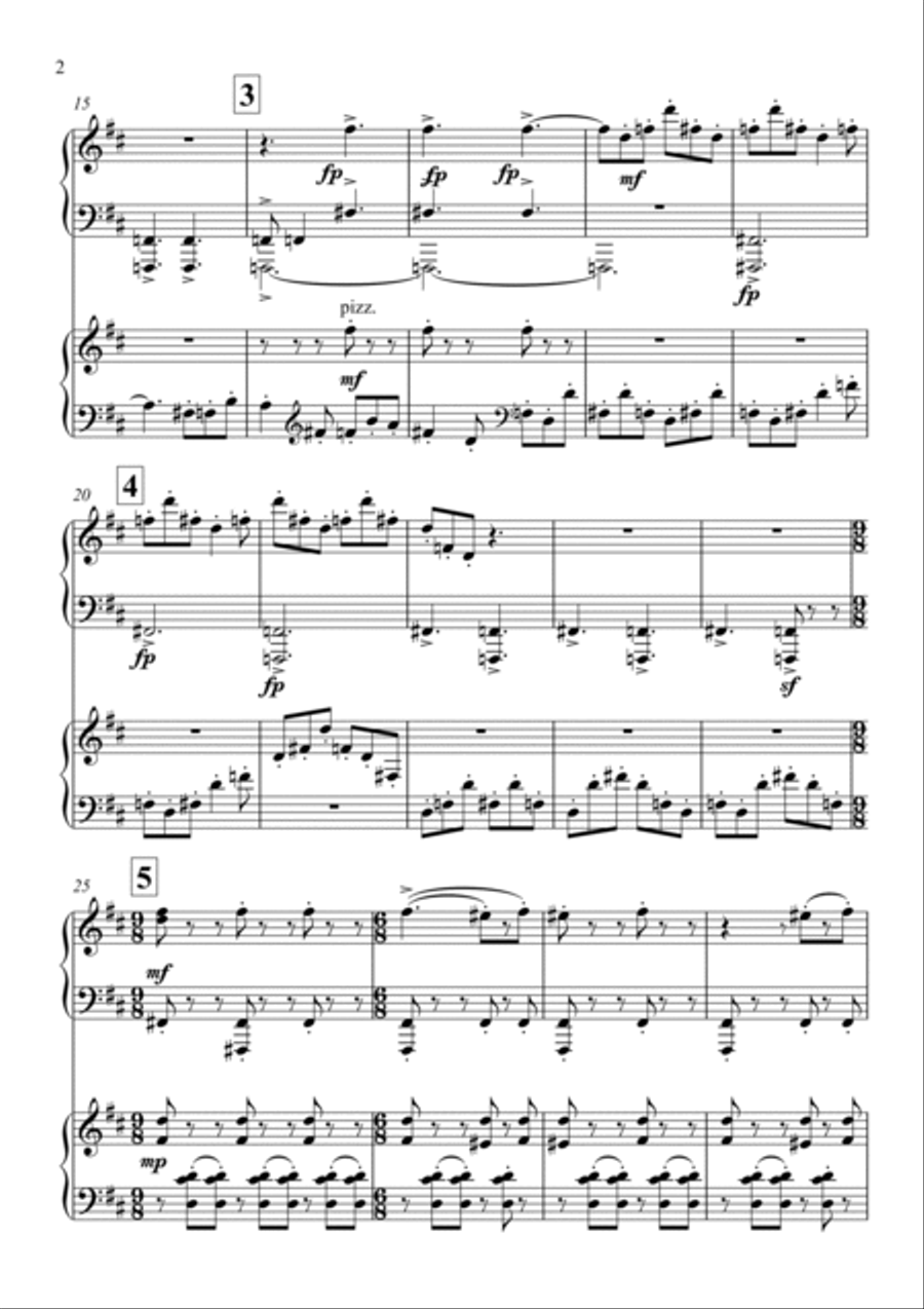 Igor Stravinsky - Concerto in D major, K075 (1st movement) 2 Pianos, 4-Hands scores gallery preview page 2