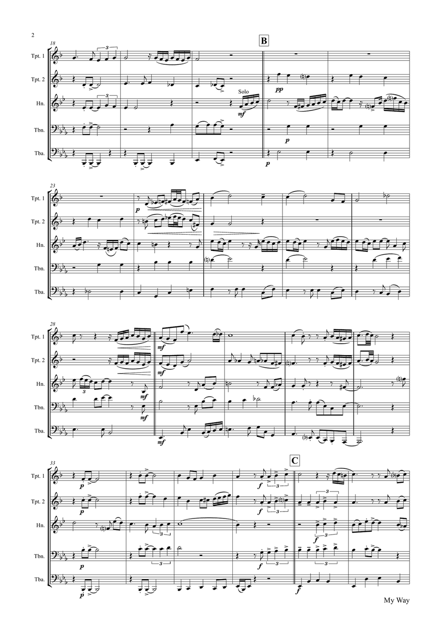 My Way Brass Ensemble scores gallery preview page 2
