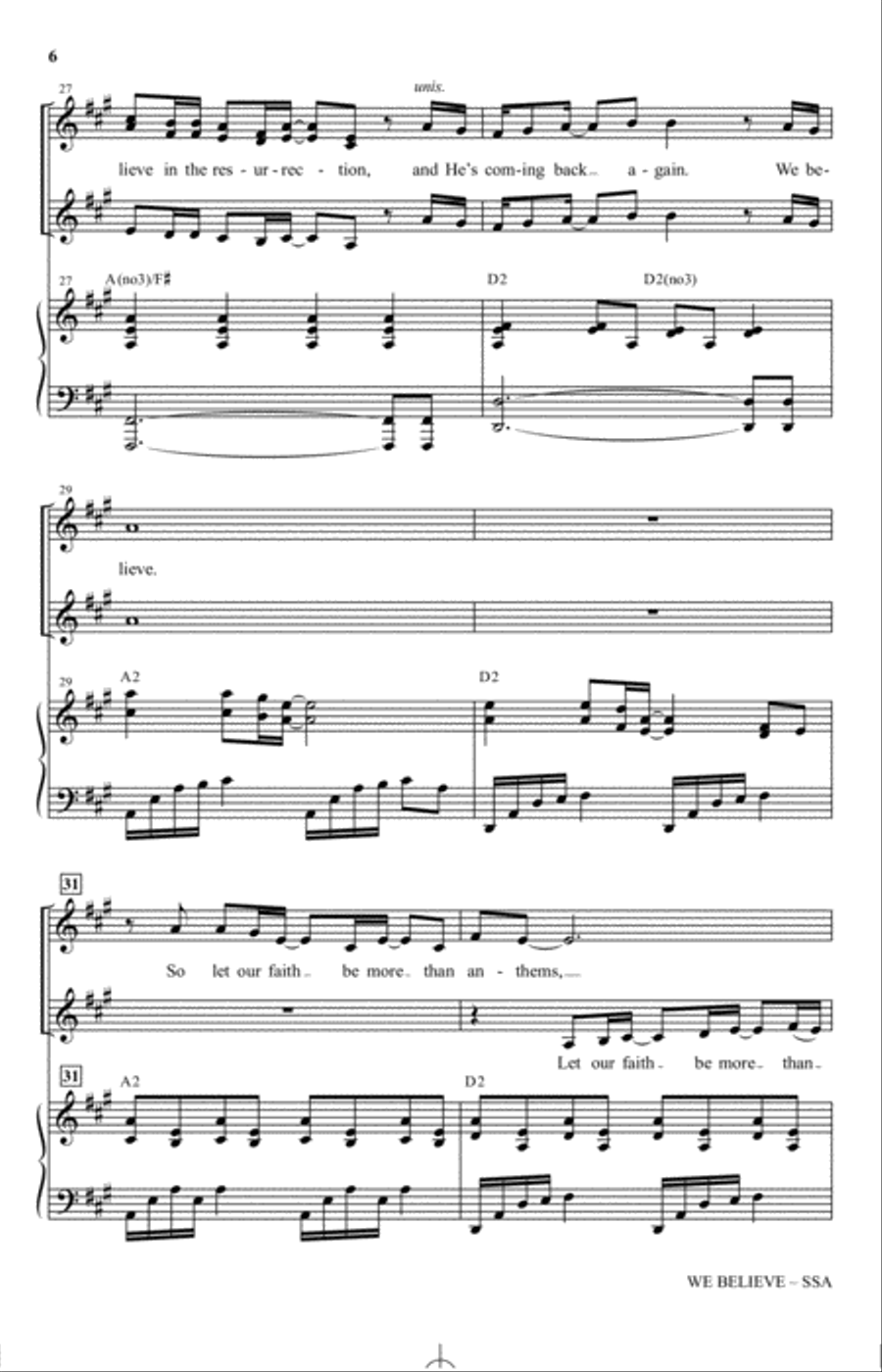 We Believe (arr. Heather Sorenson) SSA scores gallery preview page 5