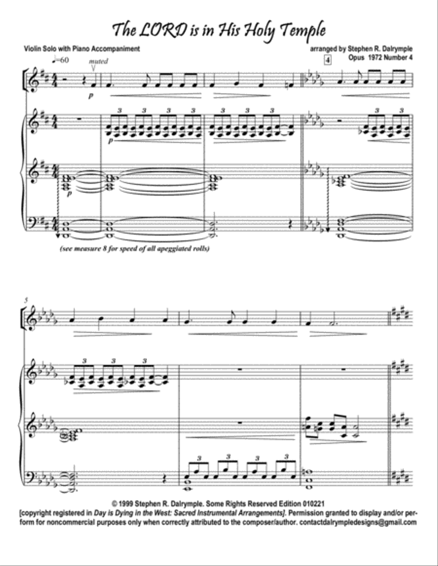 The LORD is in His Holy Temple with I Surrender All Small Ensemble scores gallery preview page 1