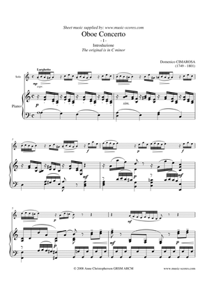 Cimarosa Larghetto - 1st movement from Oboe Concerto - Oboe and Piano - A minor