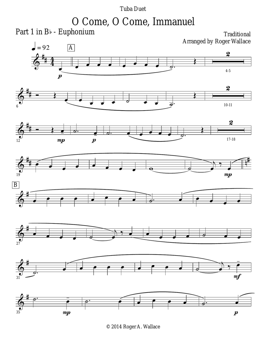 O Come, O Come, Immanuel (Emmanuel) - Tuba Duet Brass Duet scores gallery preview page 6