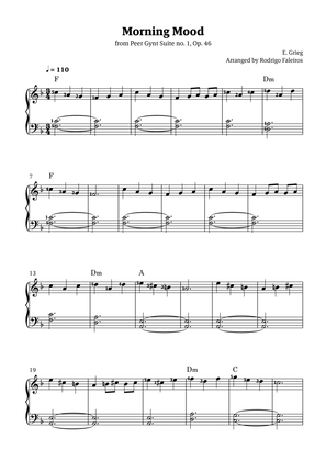 Morning Mood (easy piano - intermediate level 2 - with fingerings and chords)