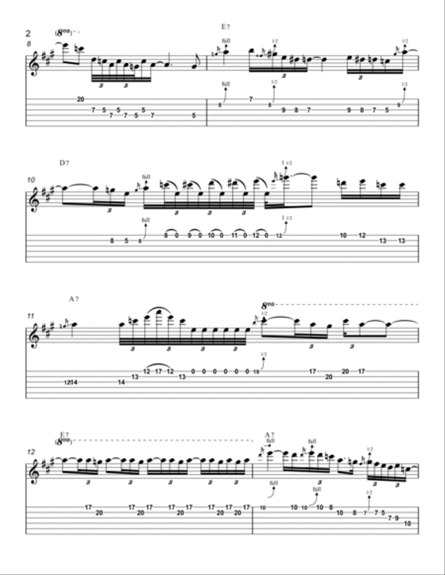 Red House Guitar Solo scores gallery preview page 2