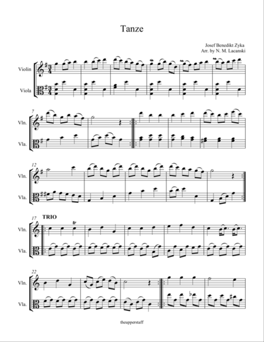 Tanze Tanze String Duet scores gallery preview page 1
