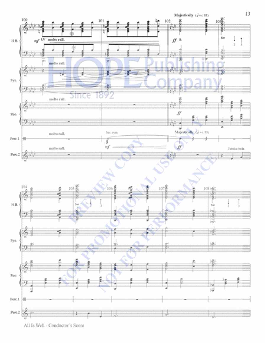 All Is Well Handbell Choir scores gallery preview page 13