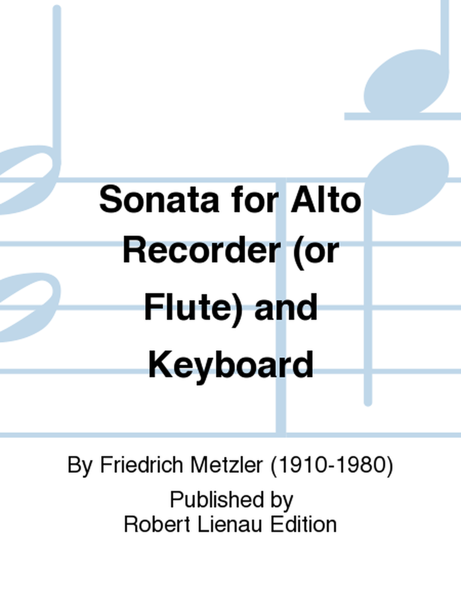 Sonata for Alto Recorder (or Flute) and Keyboard