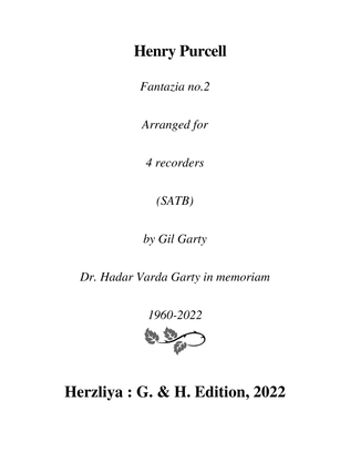 Fantazia no.2 (arrangement for 4 recorders (SATB))