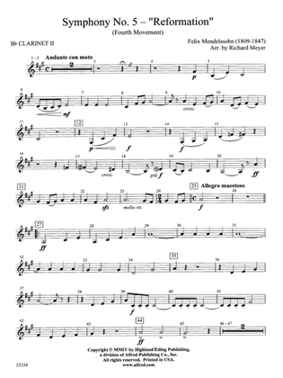 Symphony No. 5 "Reformation" (4th Movement): 2nd B-flat Clarinet
