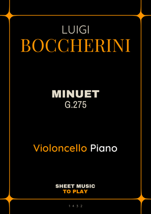 Minuet Op.11 No.5 - Cello and Piano (Full Score and Parts)