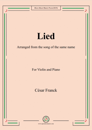 Franck-Lied,for Violin and Piano
