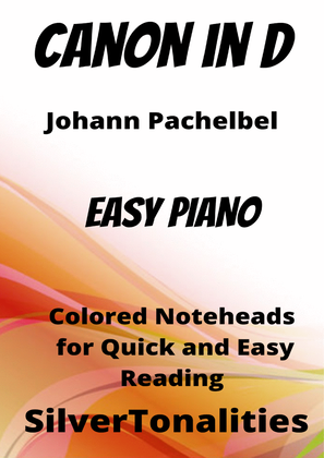 Canon in D Easy Piano Sheet Music with Colored Notation