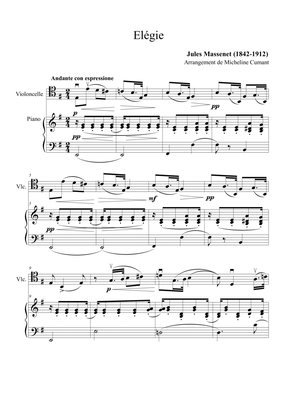 Massenet-Elégie pour violoncelle et piano