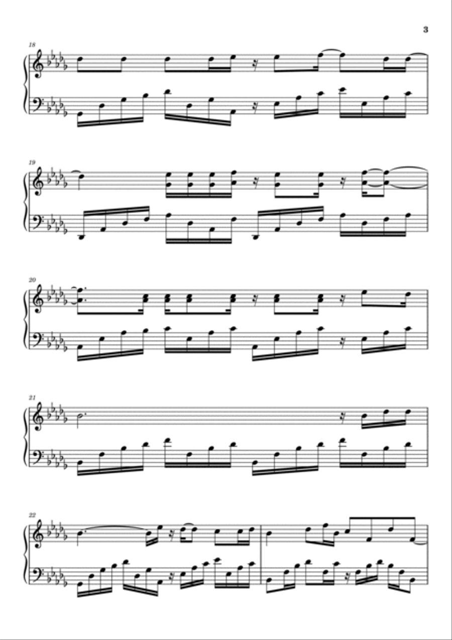 Here Without You Piano Solo scores gallery preview page 3