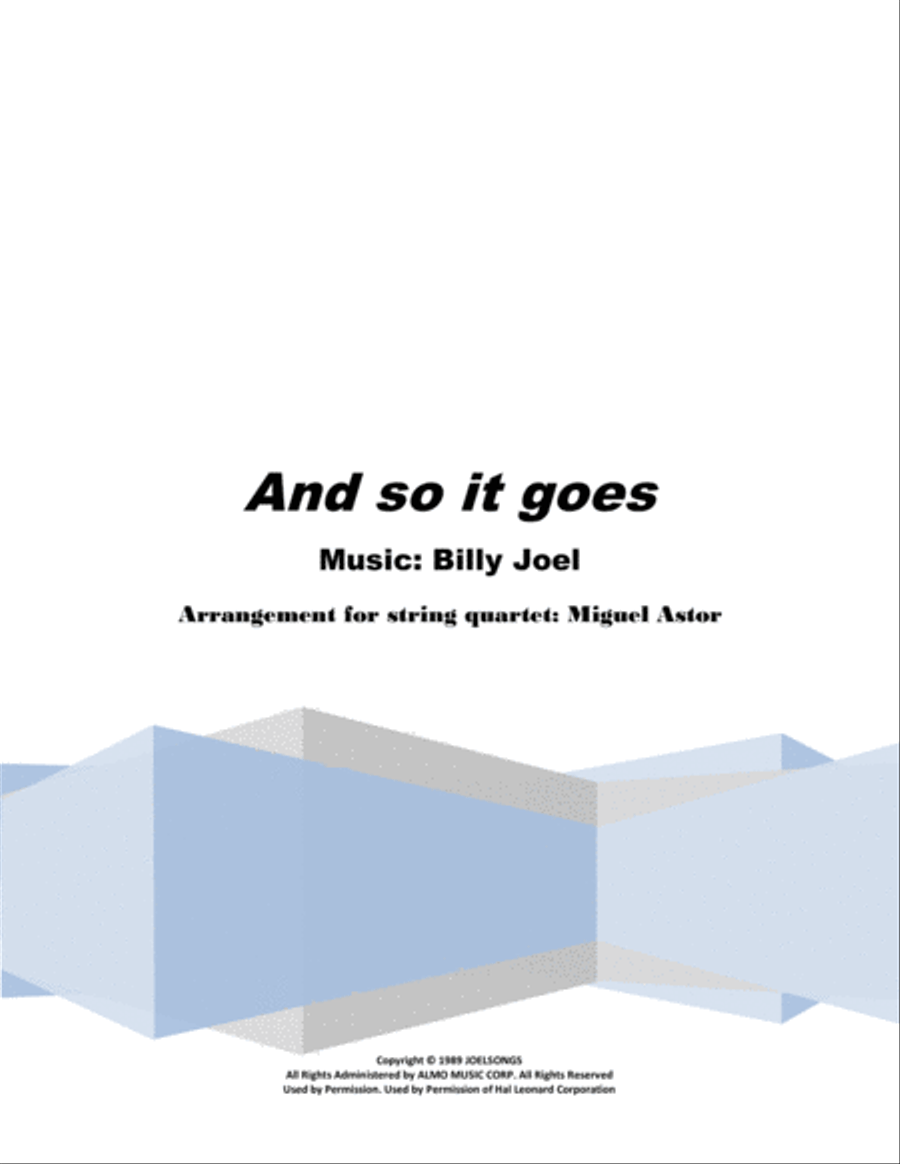 And So It Goes String Quartet scores gallery preview page 1