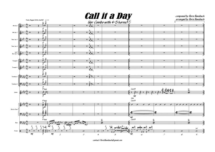 Call it a Day Jazz Ensemble scores gallery preview page 1