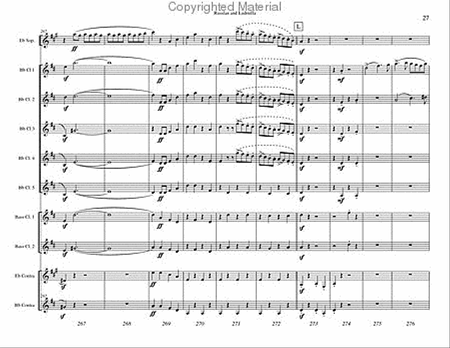 Russlan and Ludmilla Overture Clarinet Choir scores gallery preview page 28