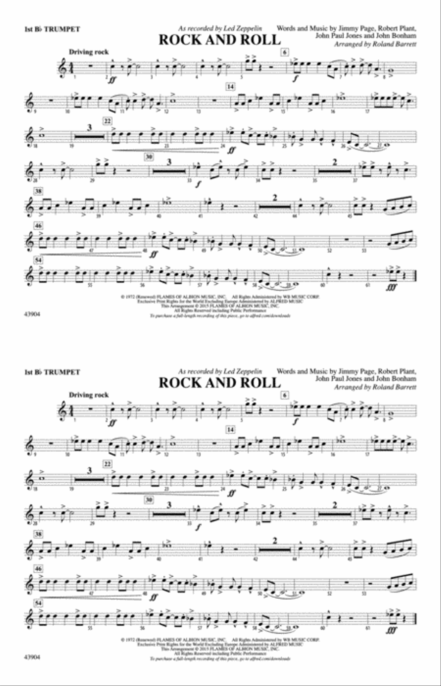 Rock and Roll: 1st B-flat Trumpet Marching Band scores gallery preview page 1
