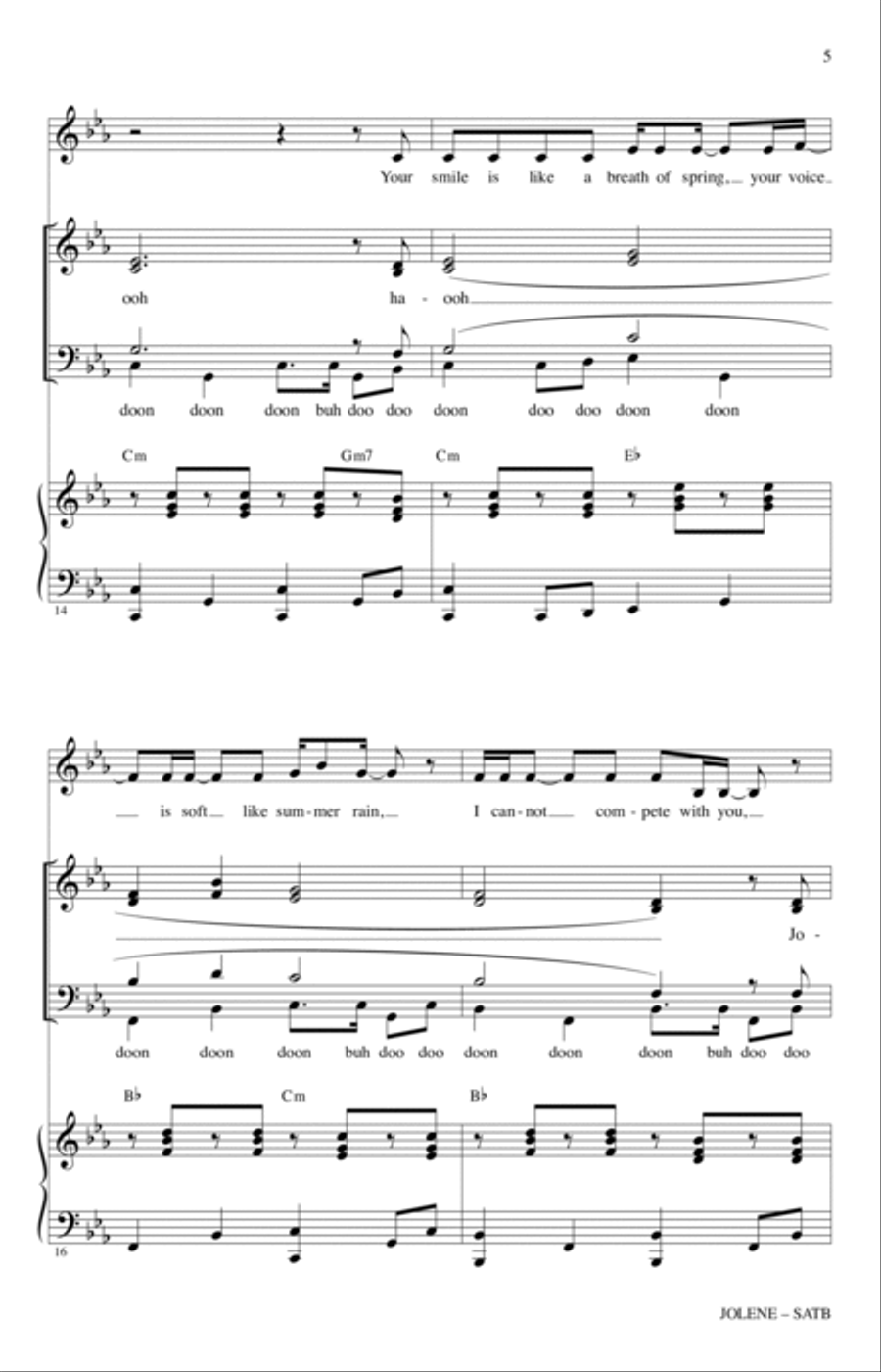 Jolene (feat. Dolly Parton) (arr. Mark Brymer) 4-Part scores gallery preview page 4