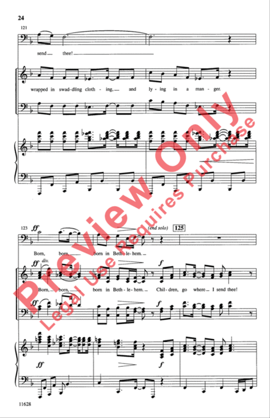 Children, Go Where I Send Thee 4-Part scores gallery preview page 24
