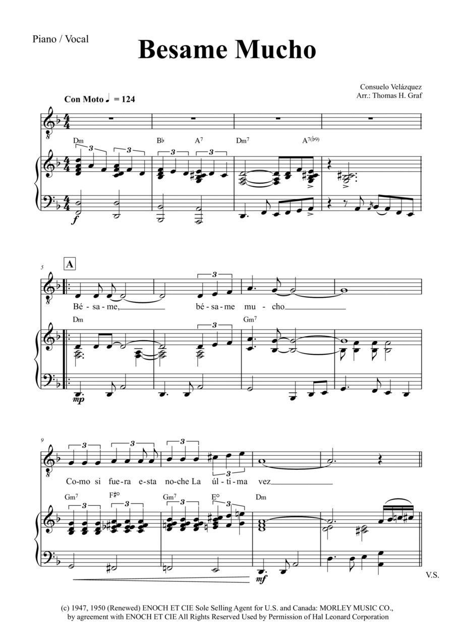 Bésame Mucho (kiss Me Much) Voice scores gallery preview page 1