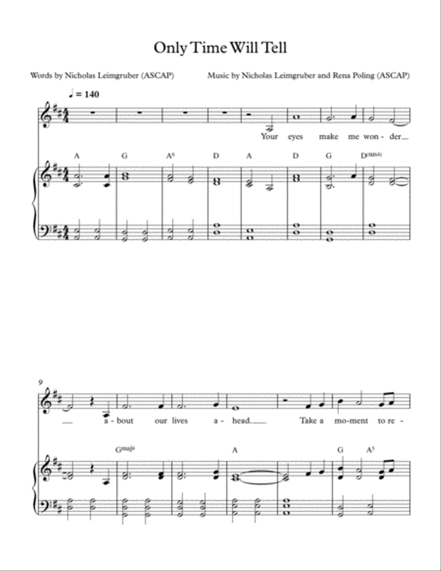 Only Time Will Tell Voice scores gallery preview page 1
